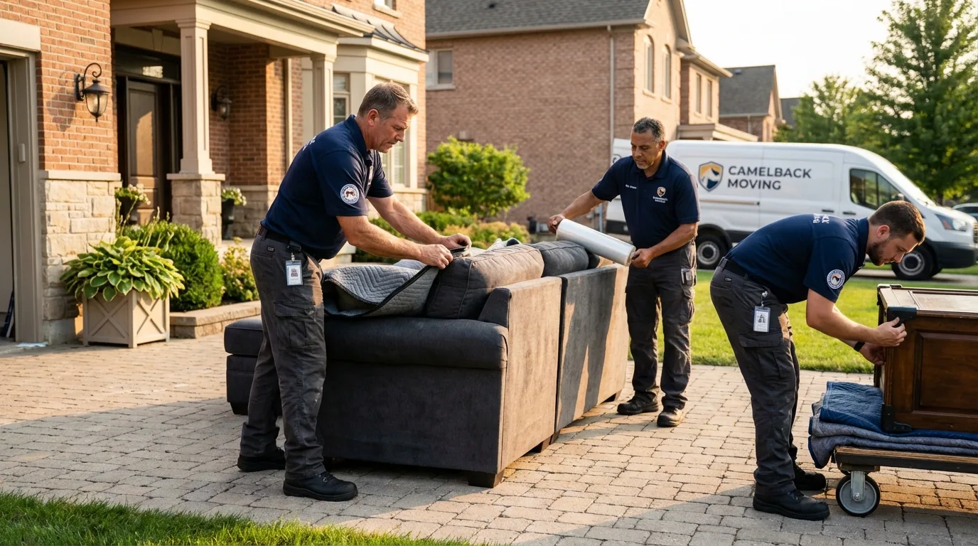 Large estate moving crew wrapping furniture in Glenns Ferry, ID