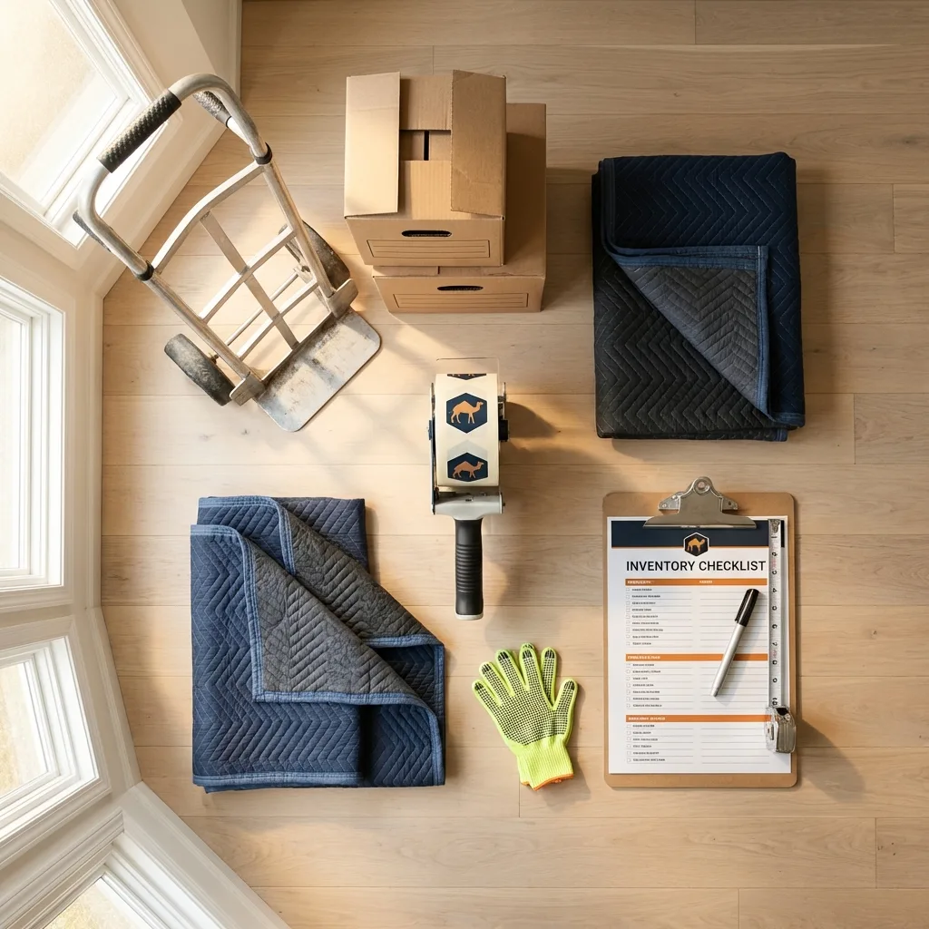 Professional moving supplies and packing materials layout for Glenns Ferry residential relocations
